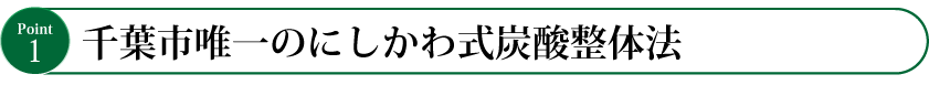 千葉市唯一のにしかわ式炭酸整体法